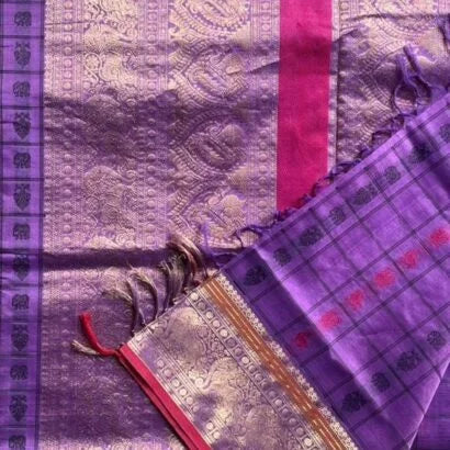 Kanchivaram Pure Silk Cotton Sarees 01-12-12-PSC-07-Purple