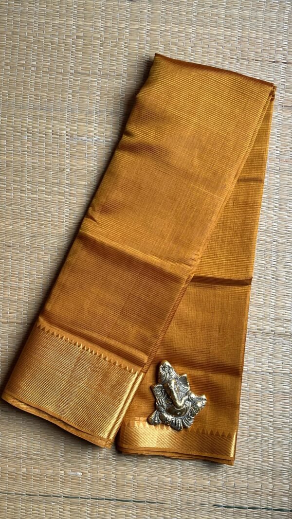 Mangalagiri Silk Cotton 300K Gold Border 15-02-PMC-02 - Golden Colour