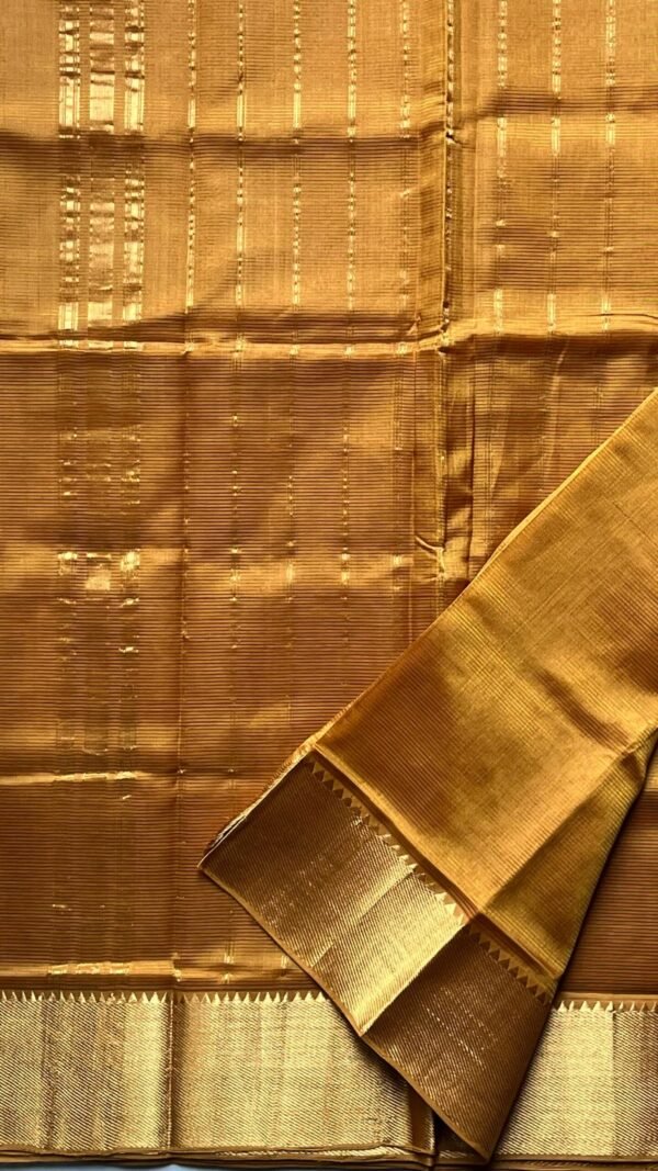 Mangalagiri Silk Cotton 300K Gold Border 15-02-PMC-02 - Golden Colour