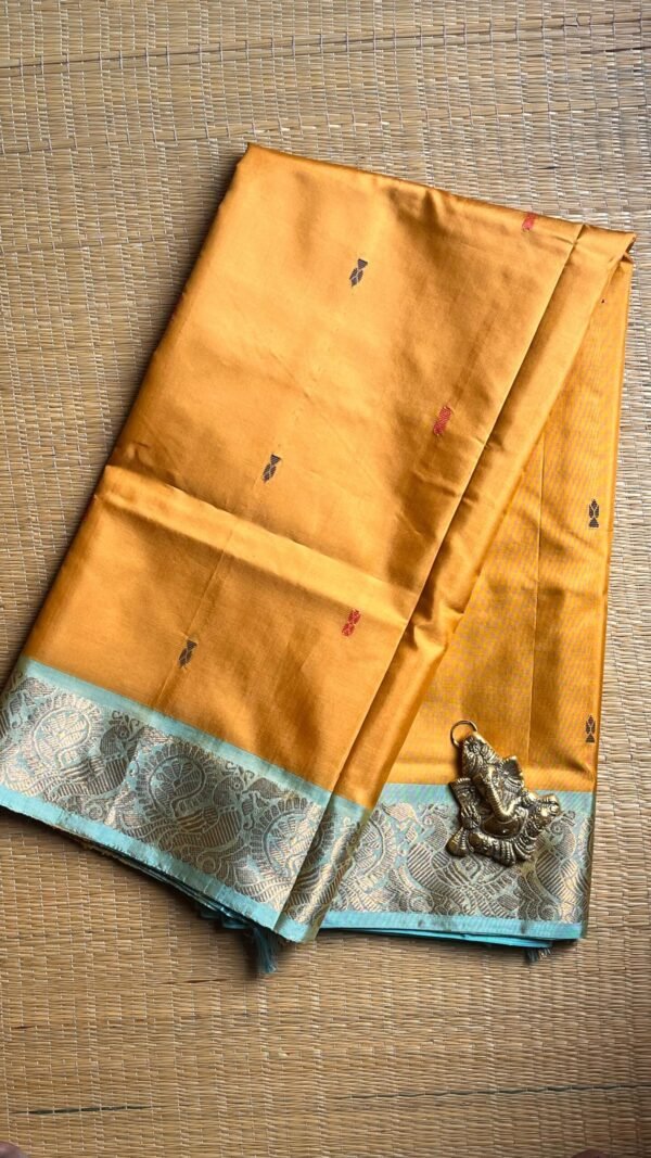 Chinnalampattu 6 Yards Saree 03-02-CHIB-01 Yellow with Light Blue