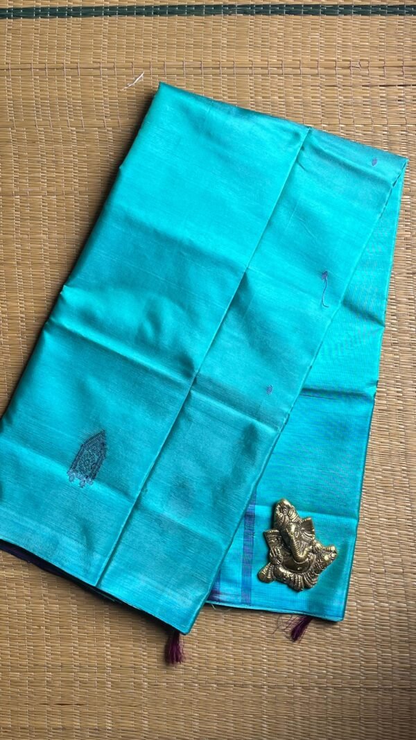 Chinnalampattu 6 Yards Saree 03-02-CHI-07 Sea Blue with Vadamalli