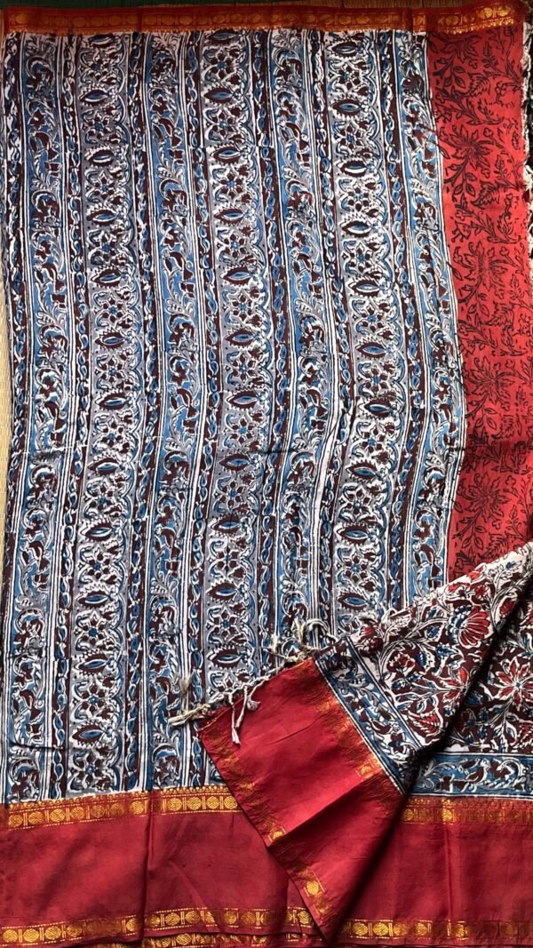 Kalamkari Retta Pet Border Sarees 15-02-RK-06