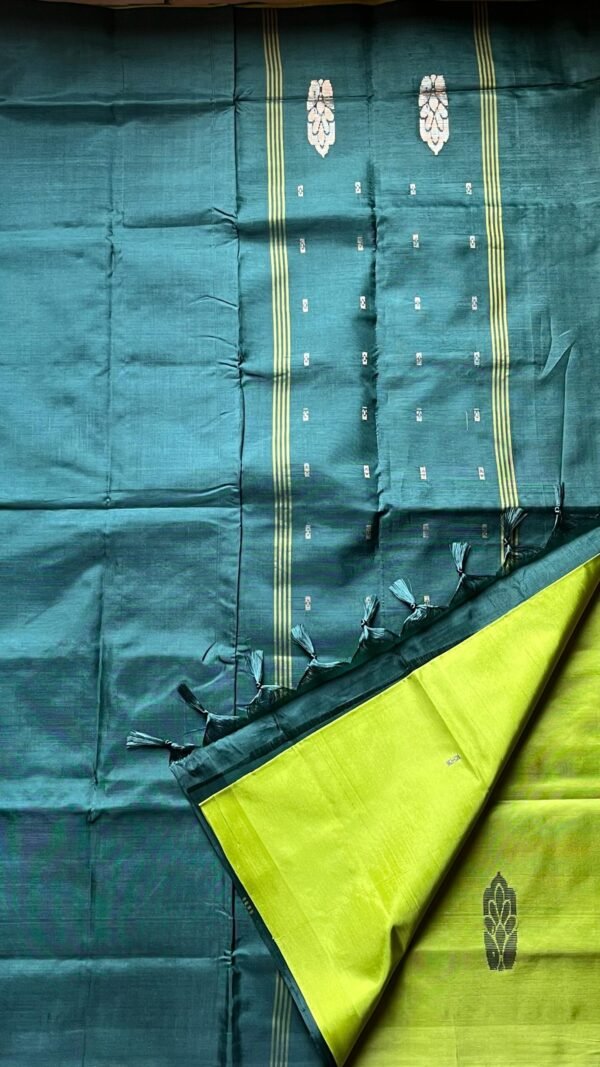 Chinnalampattu 6 Yards Saree 03-02-CHI-17 Parrot Green with Green