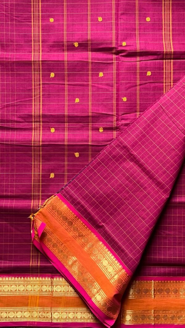 Kanchi Cotton Madisar 01-03-12-MCS-01 - Pink with Yellow